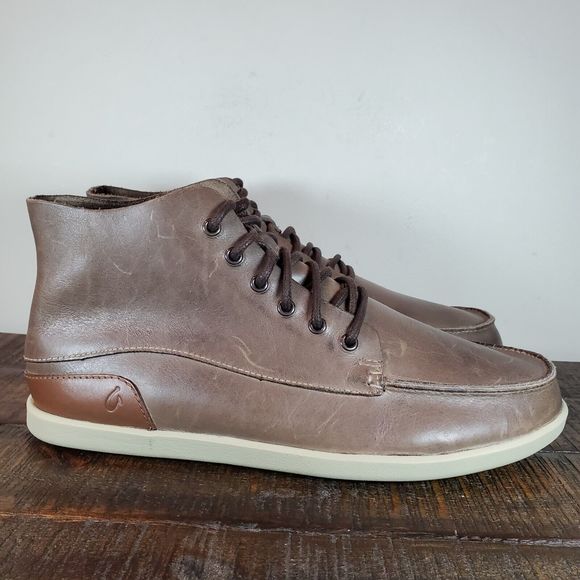 Olukai Other - Olukai Nalukai Boot Mens Size 9 Lace Up Boots Shoes Brown Leather